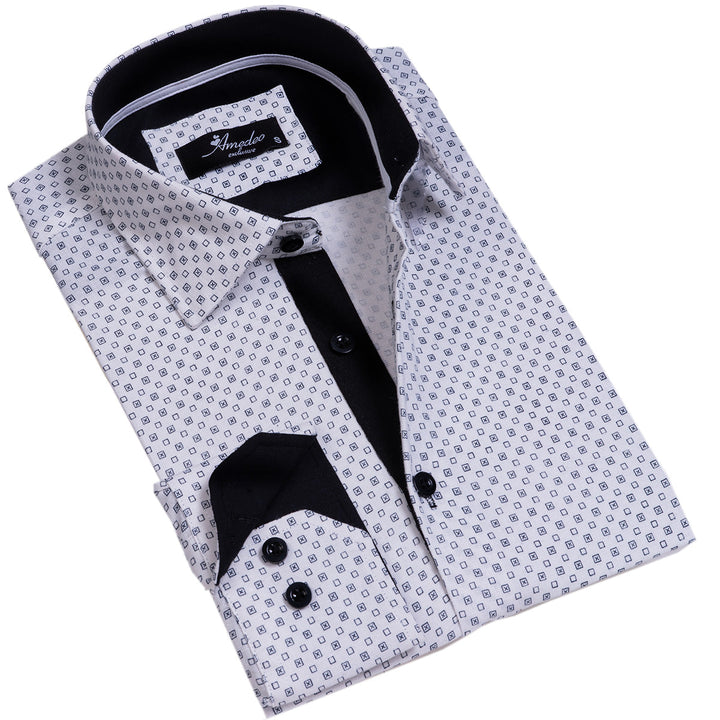 Light Blue Mens Slim Fit Designer Dress Shirt - Tailored Cotton Shirts