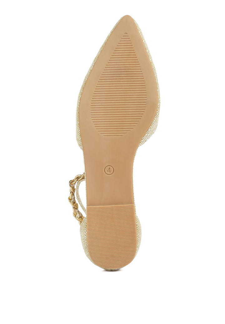 buqisi chain embellished flat sandals