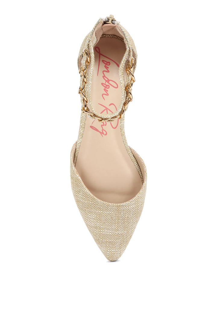 buqisi chain embellished flat sandals