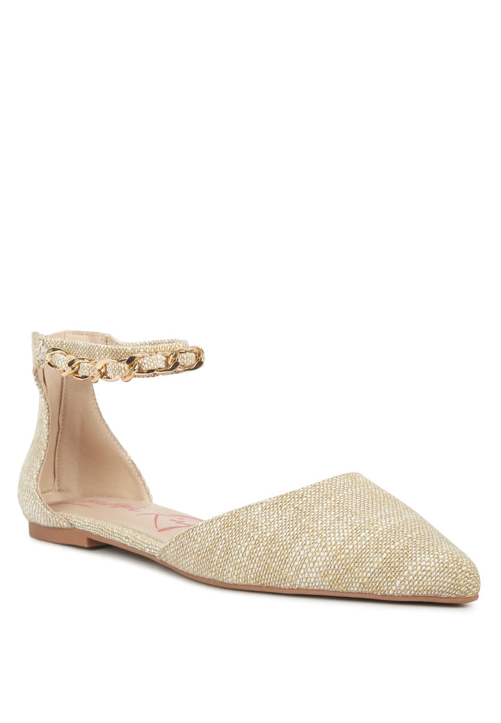 buqisi chain embellished flat sandals