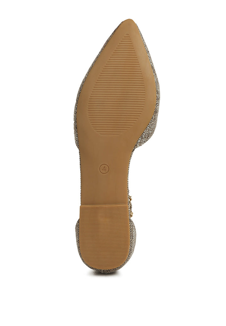 buqisi chain embellished flat sandals