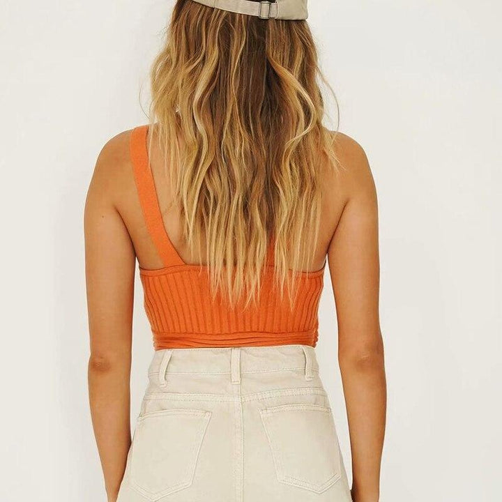 Sexy Knitted Basic Camisole Crop Top
