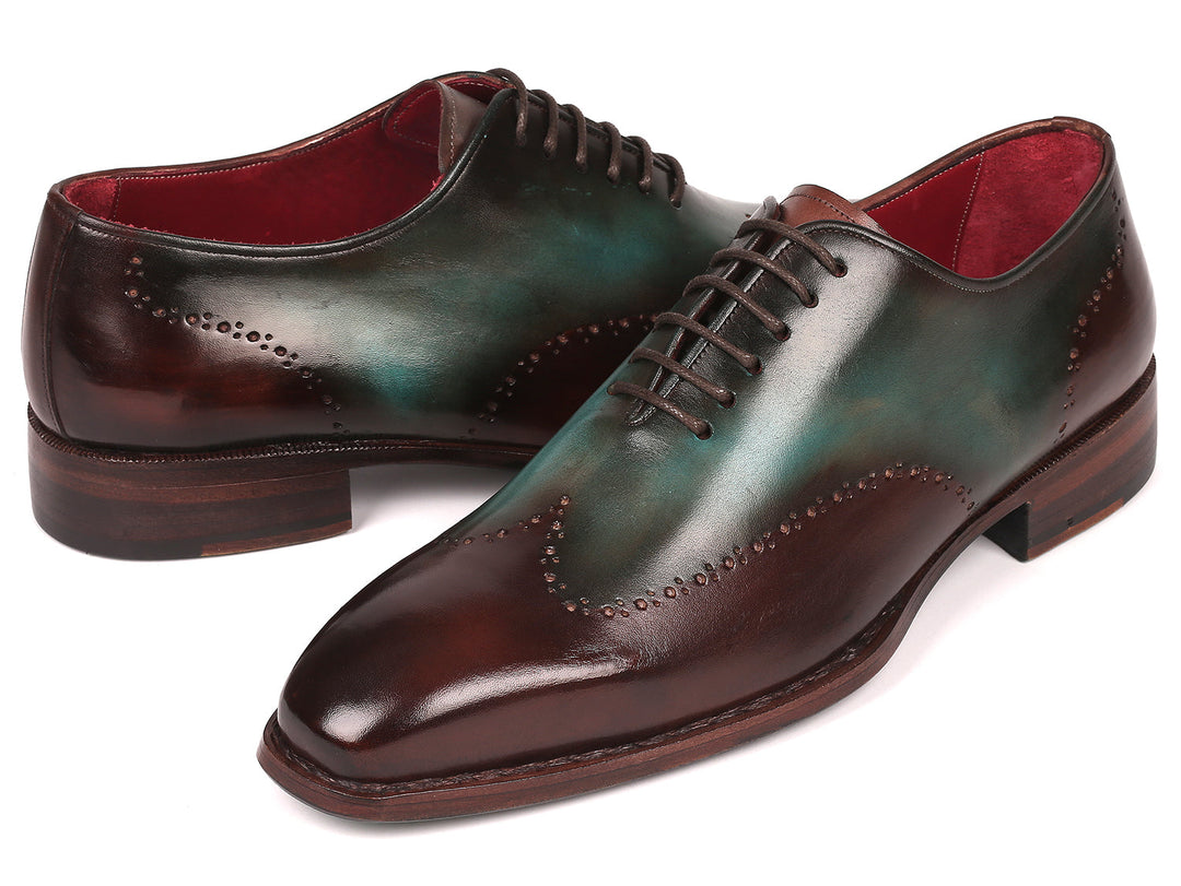 Paul Parkman Goodyear Welted Wingtip Oxfords Brown & Turquoise