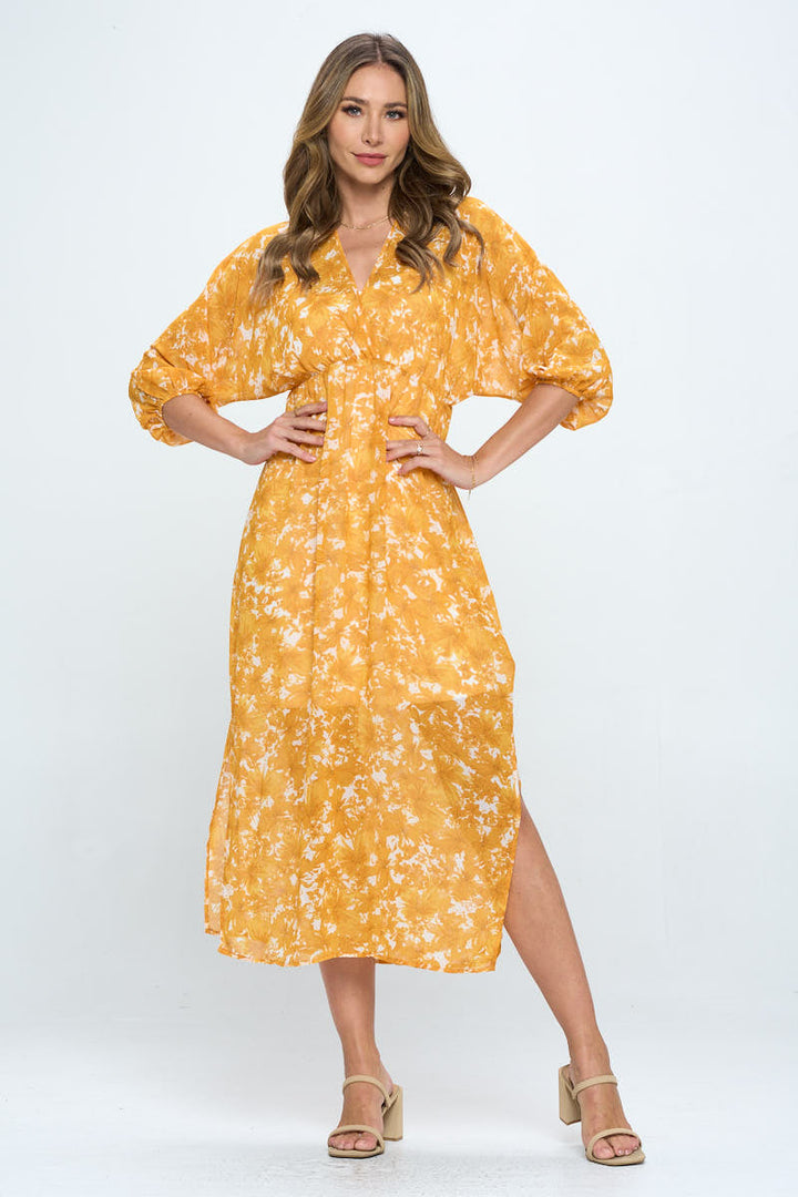 Floral Print Kimono Style Chiffon Cover Up