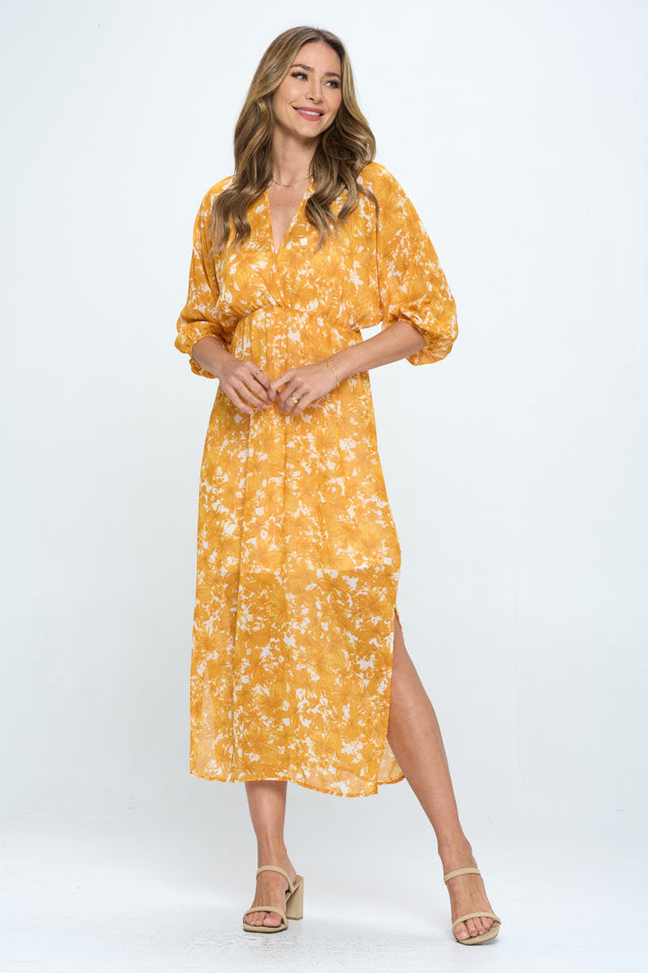Floral Print Kimono Style Chiffon Cover Up