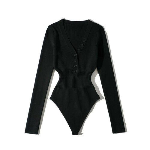 Long Sleeve Knitted Bodysuits Overalls
