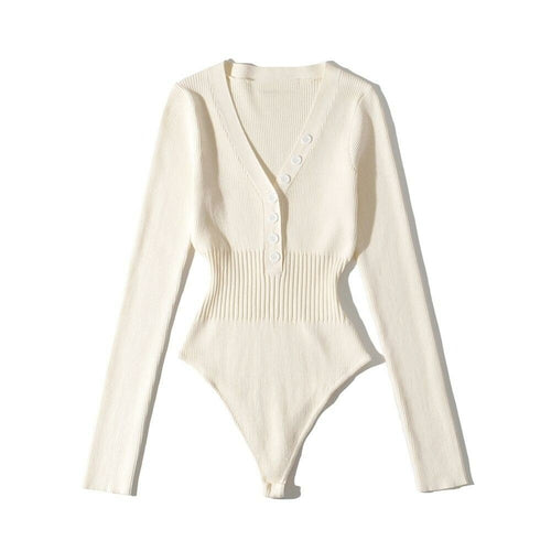 Long Sleeve Knitted Bodysuits Overalls