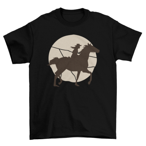 Woman horse rider silhouette t-shirt