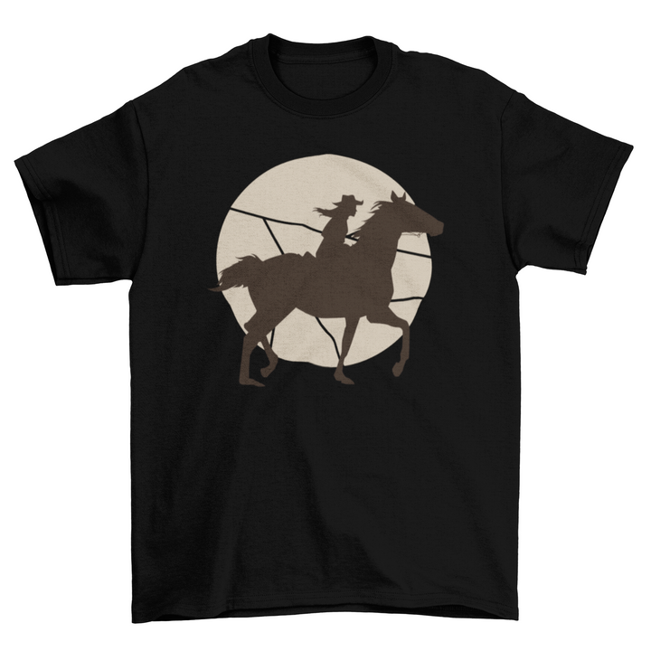 Woman horse rider silhouette t-shirt