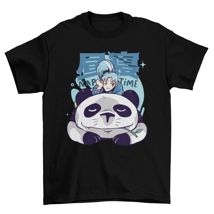 Panda nap time anime t-shirt