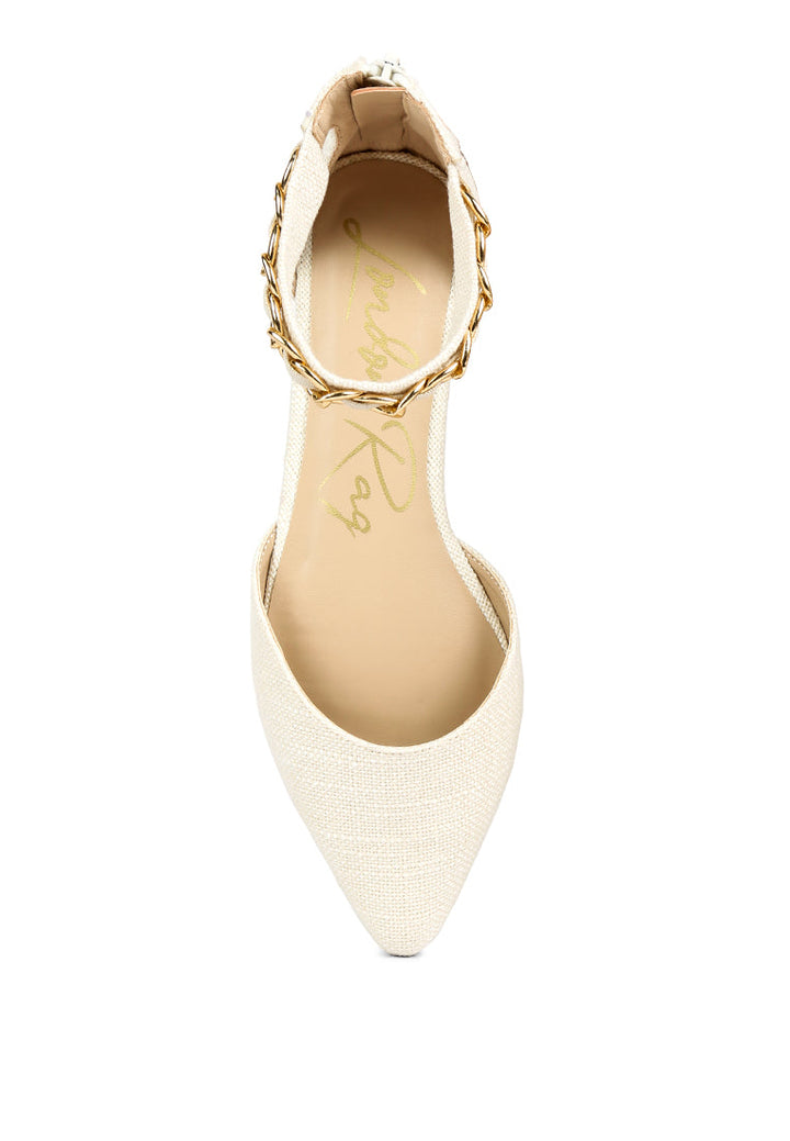 buqisi chain embellished flat sandals