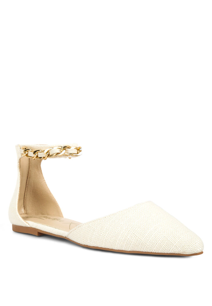 buqisi chain embellished flat sandals