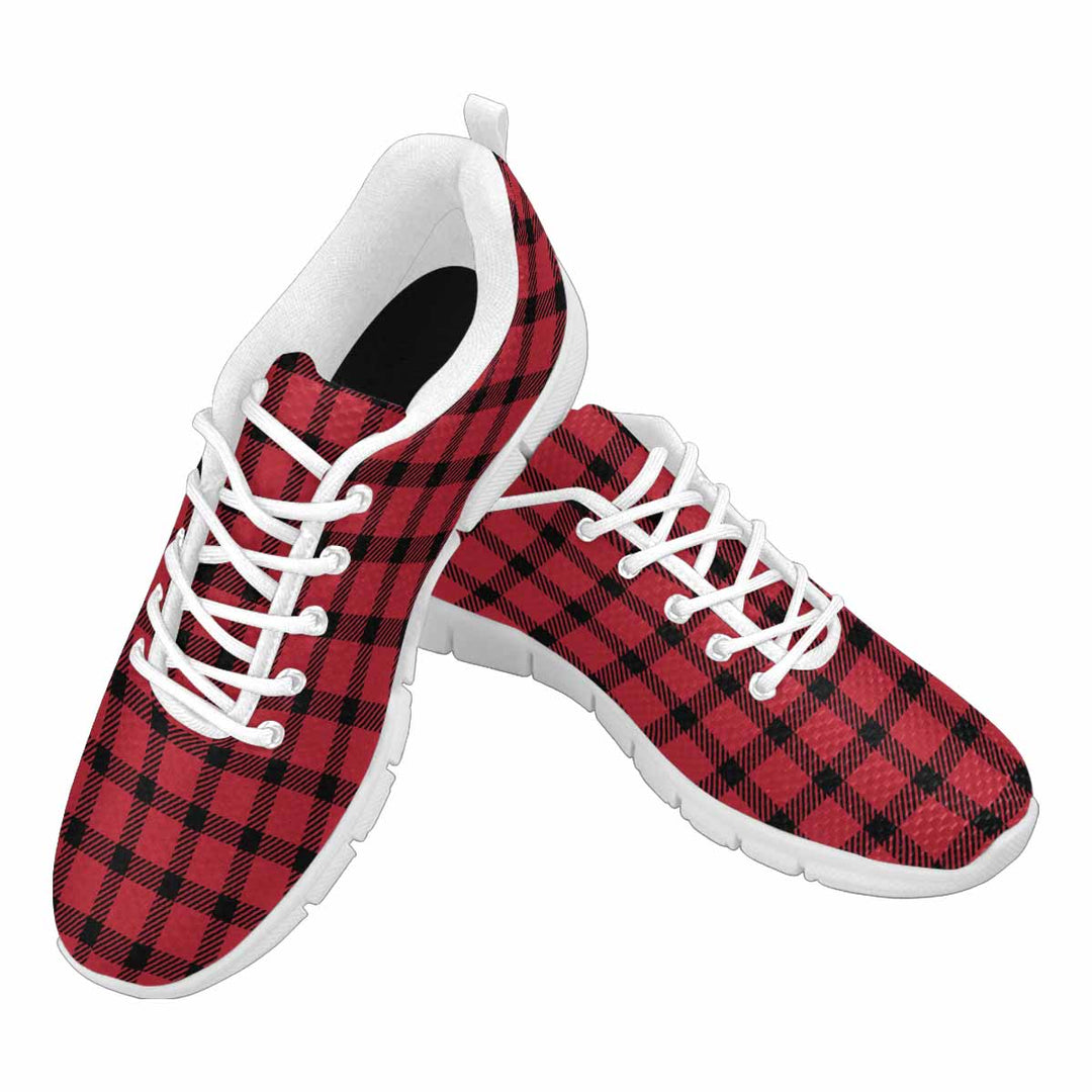 Sneakers For Men,   Buffalo Plaid Red And Black - Running Shoes Dg839