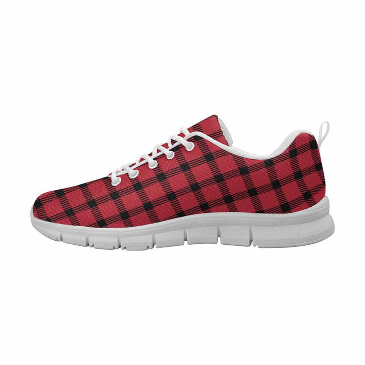 Sneakers For Men,   Buffalo Plaid Red And Black - Running Shoes Dg839