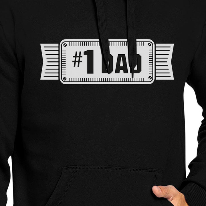 #1 Dad Unisex Black Hoodie For Men Perfect Dad's