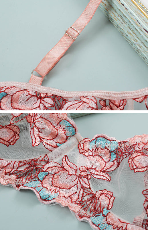 Women's Sexy Embroidered Lingerie Set