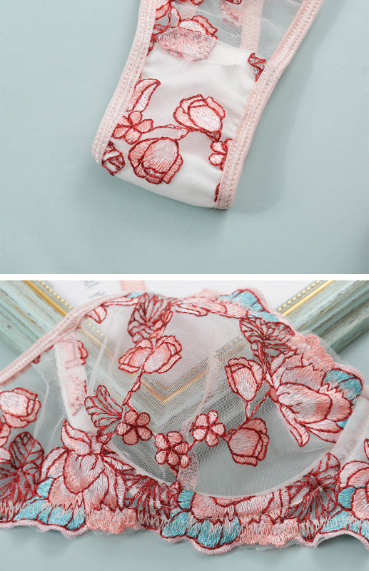 Women's Sexy Embroidered Lingerie Set